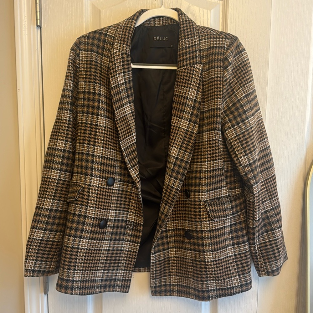 Dèluc Plaid blazer - Size L🤎